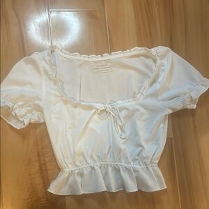 White Ruffled Women's Top